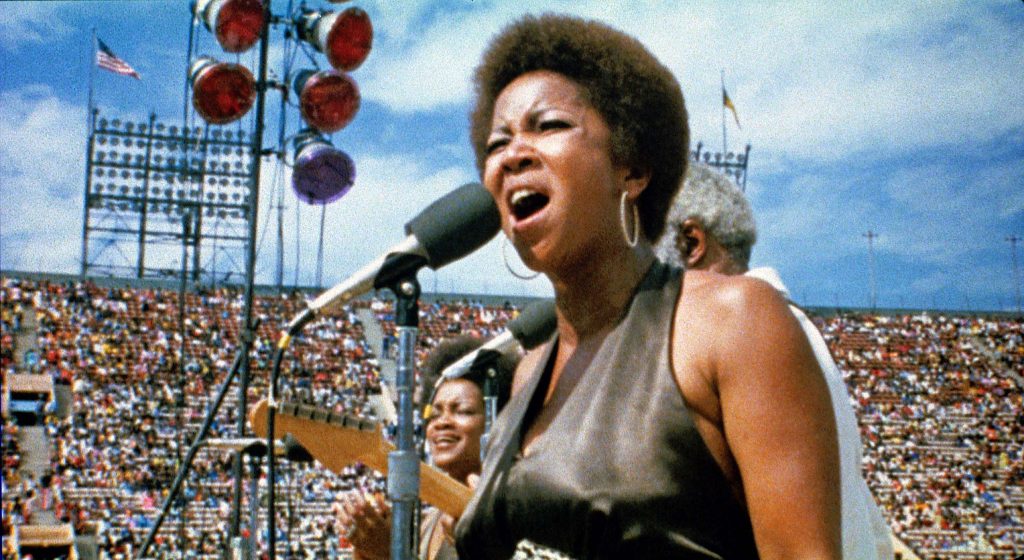 P.O.V. "Wattstax" Tuesday, September 7, 2004, 10:00-12:00 p.m. ET The legendary "black Woodstock" finally gets its due when the newly restored and digitally remixed documentary of the epochal 1972 concert at the Los Angeles Memorial Coliseum receives its first national broadcast. Pictured: Mavis Staple of The Staple Singers. Credit: Courtesy of Wattstax
